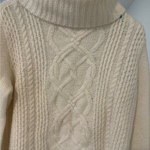 Express Cream Cable Knit Turtleneck Sweater